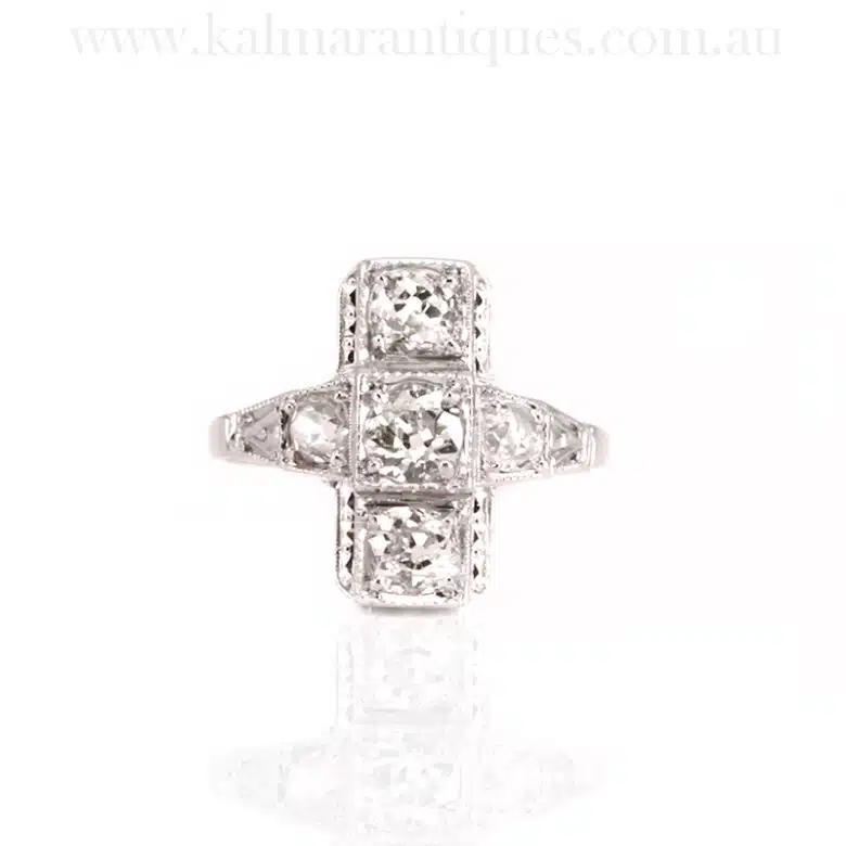 White gold Art Deco diamond ring