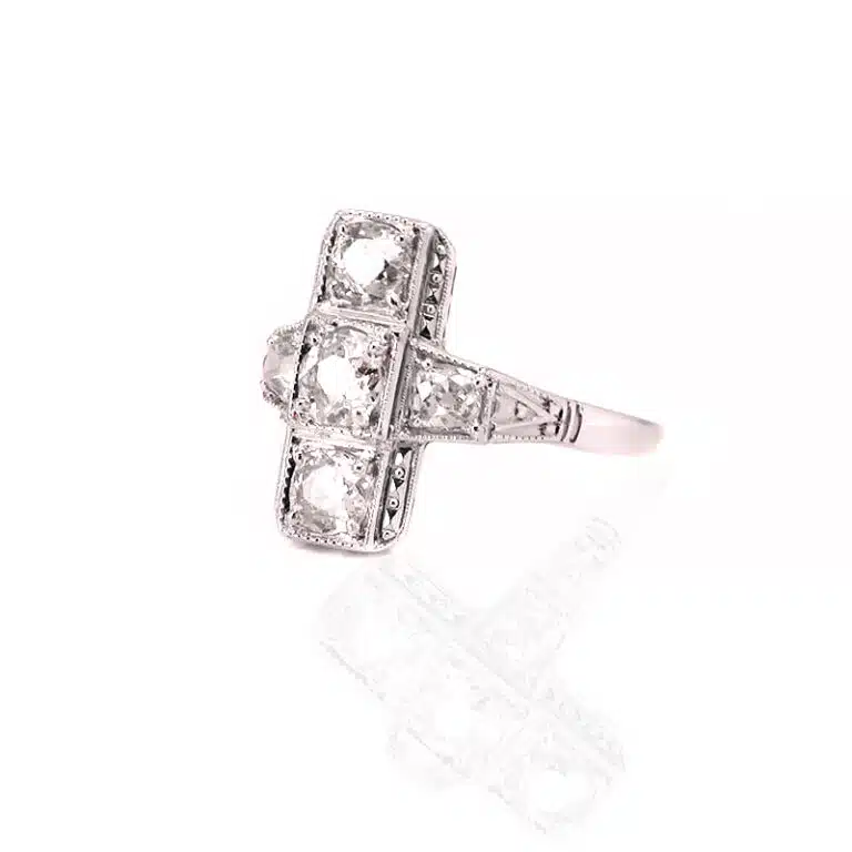 White gold Art Deco diamond ring