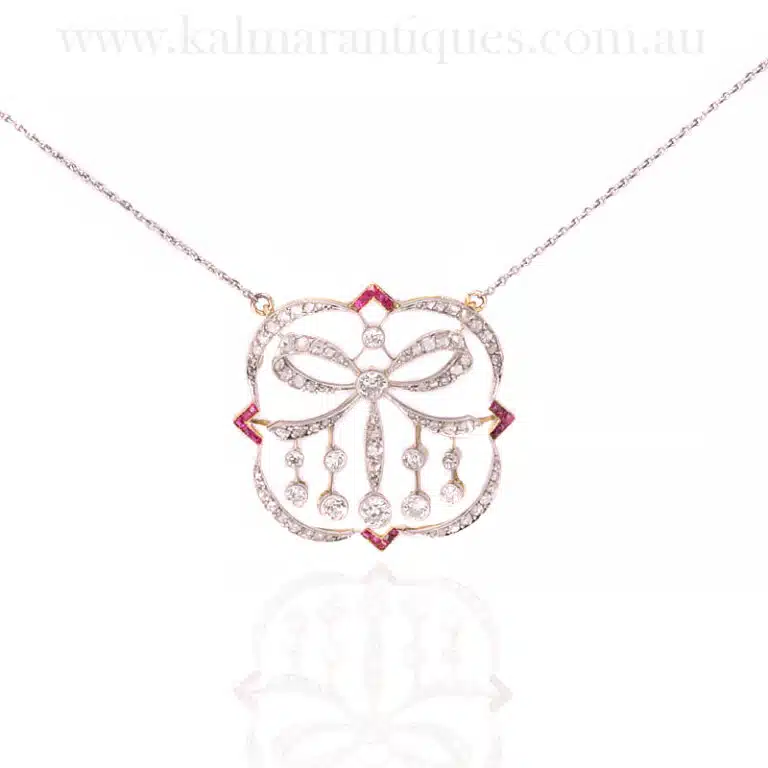Art Deco era ruby and diamond necklace