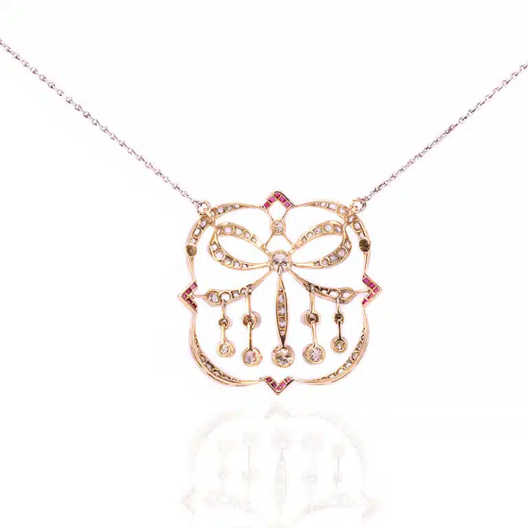 Art Deco era ruby and diamond necklace