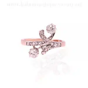 Gold and platinum Art Nouveau diamond ring