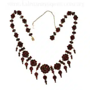 Bohemian garnet fringe necklace