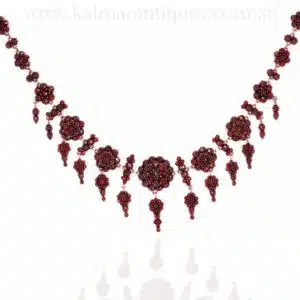 Bohemian garnet fringe necklace
