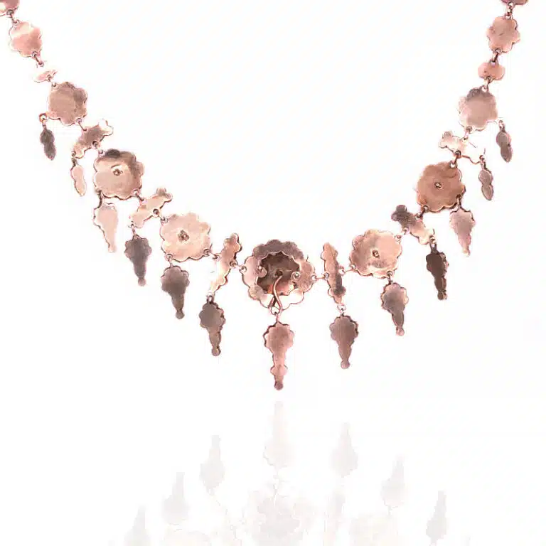 Bohemian garnet fringe necklace