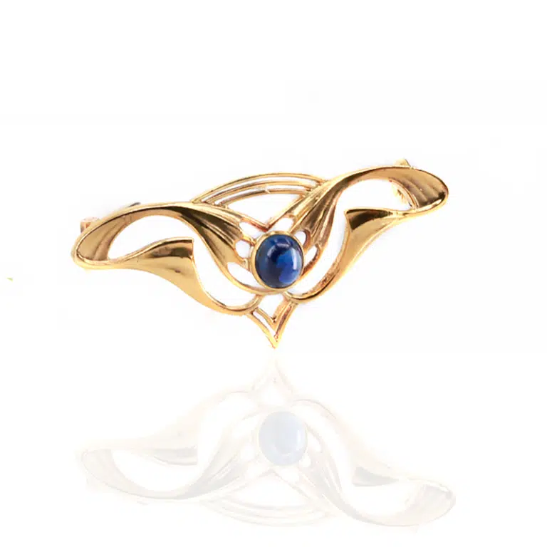 Art Nouveau sapphire brooch