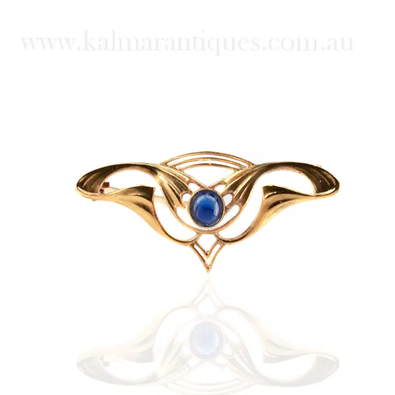 Art Nouveau sapphire brooch