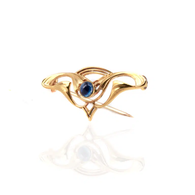 Art Nouveau sapphire brooch