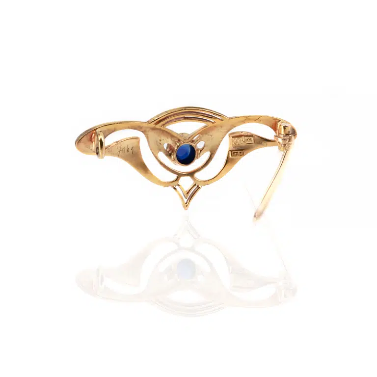 Art Nouveau sapphire brooch