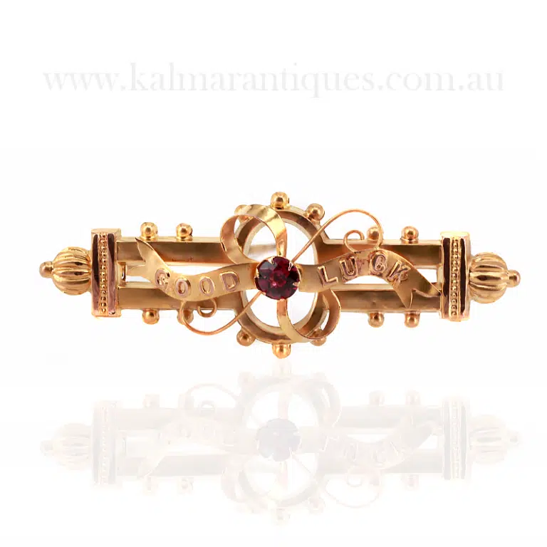 Antique garnet brooch