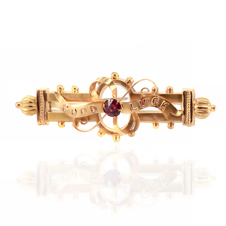 Antique Good Luck brooch