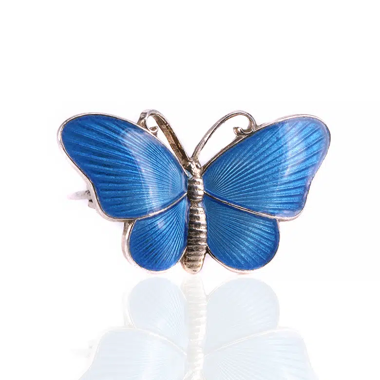 Vintage enamel butterfly brooch by Ivar Holth