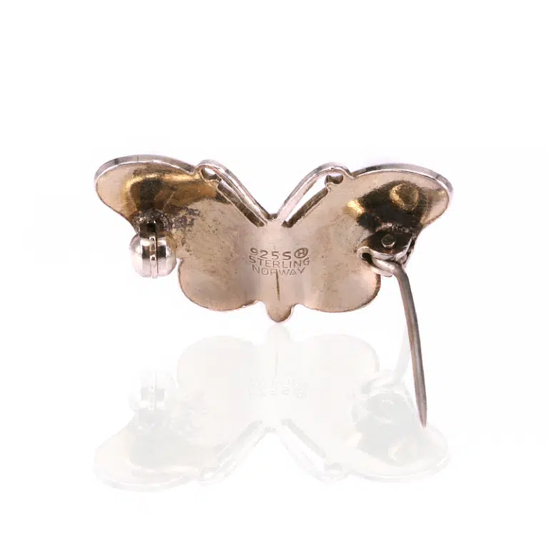 Charming vintage miniature enamel butterfly brooch by Ivar Holth
