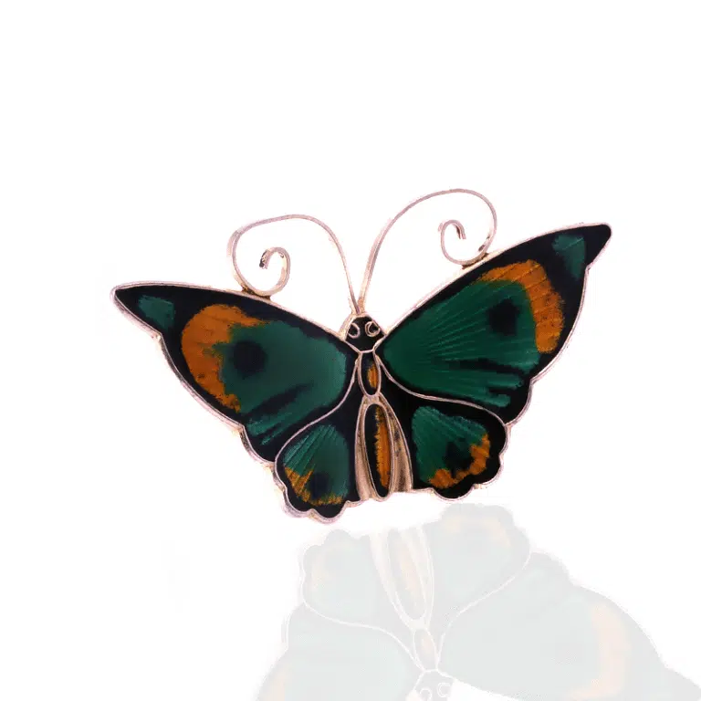 Enamelled butterfly brooch by David Andersen