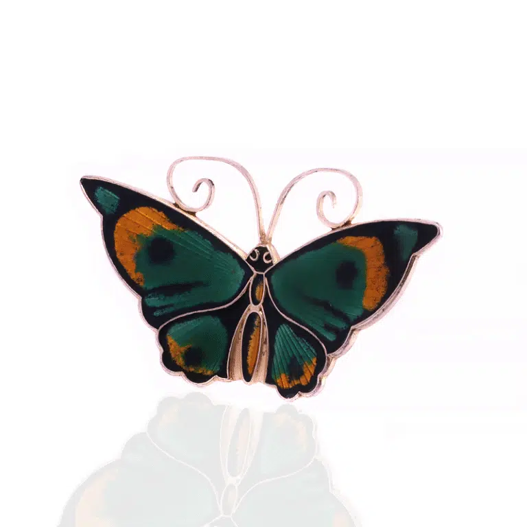 Beautiful enamelled butterfly brooch by David Andersen