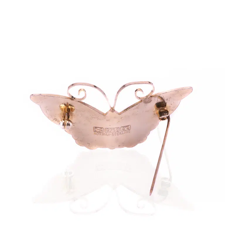 Enamelled butterfly brooch by David Andersen