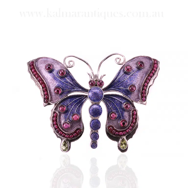 enamel vintage butterfly brooch
