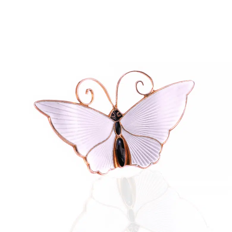 Black and white David Andersen brooch