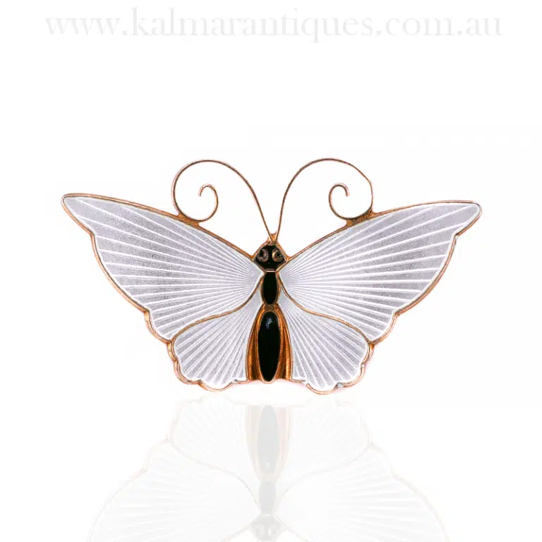 Black and white David Andersen brooch