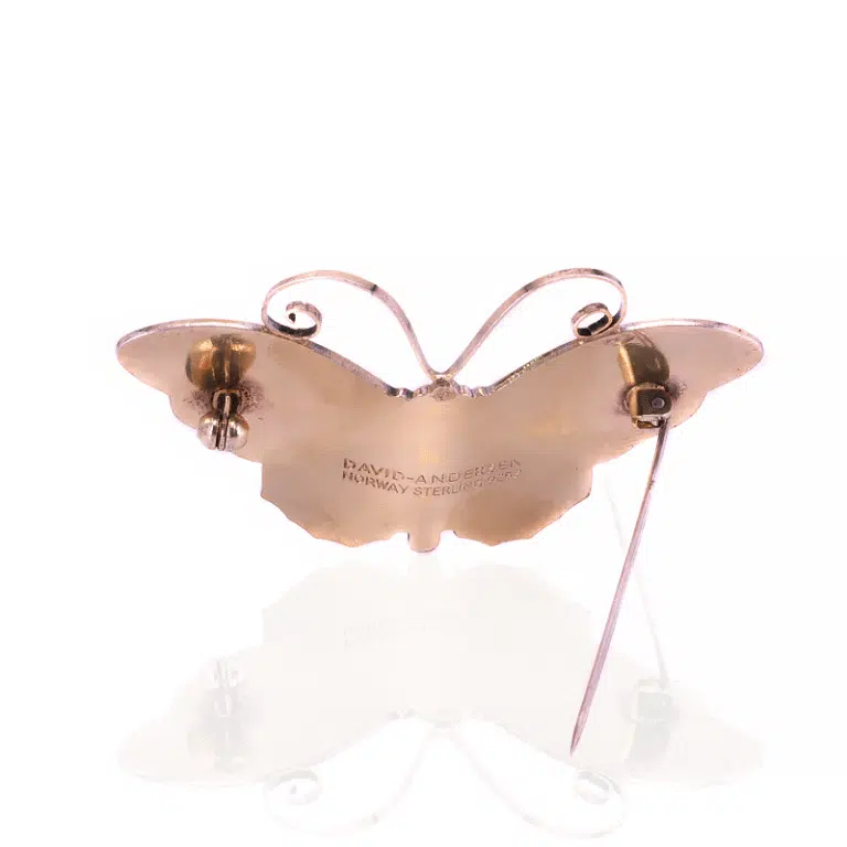 Vintage enamel butterfly brooch