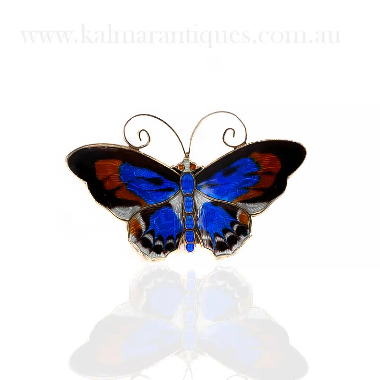 Vintage enamel butterfly brooch by David Andersen