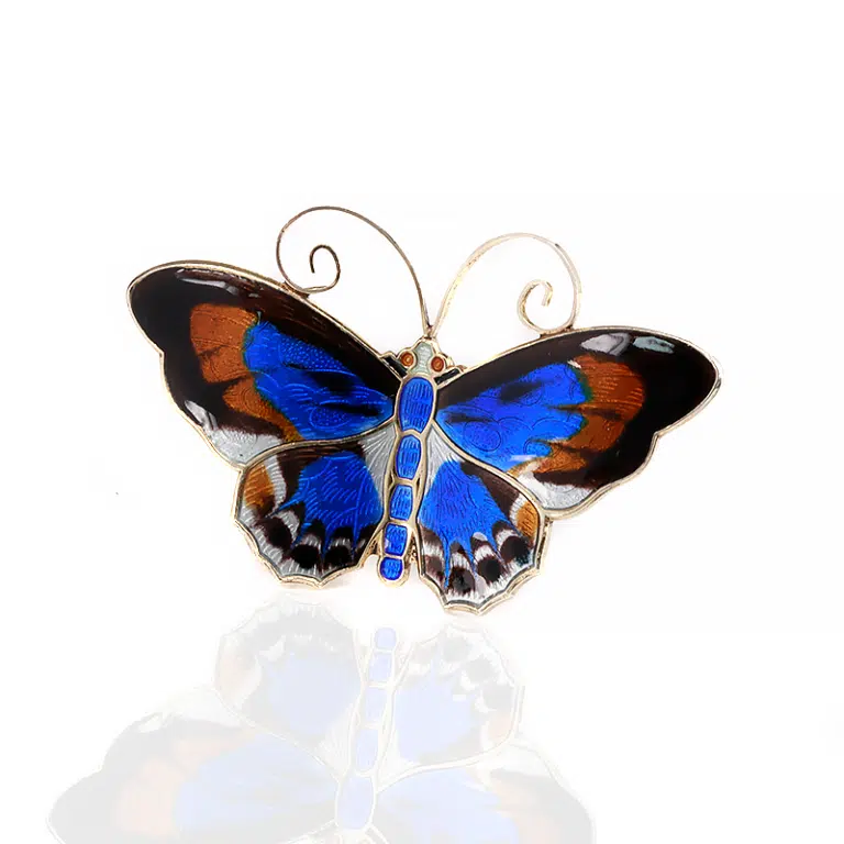 Vintage enamel butterfly brooch by David Andersen