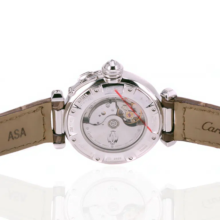 18 Carat Gold Cartier Pasha Diamond Grille Watch 2529