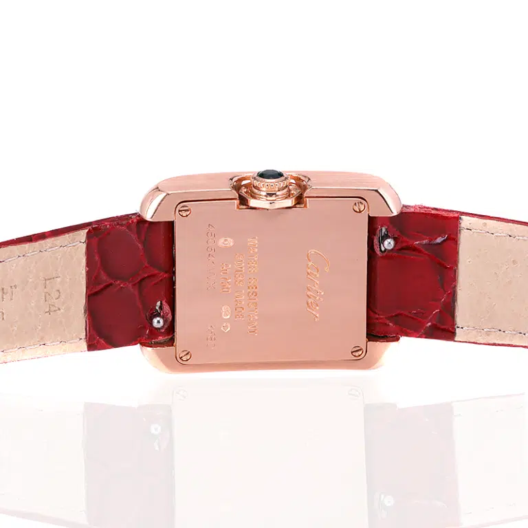 Rose gold diamond dial Cartier Tank Anglaise 3580