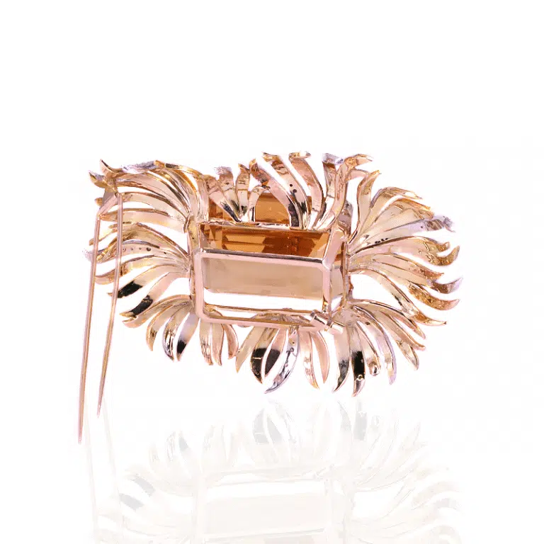 Vintage citrine and diamond brooch