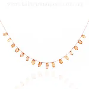 Citrine and natural pearl necklace