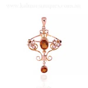 citrine and pearl pendant