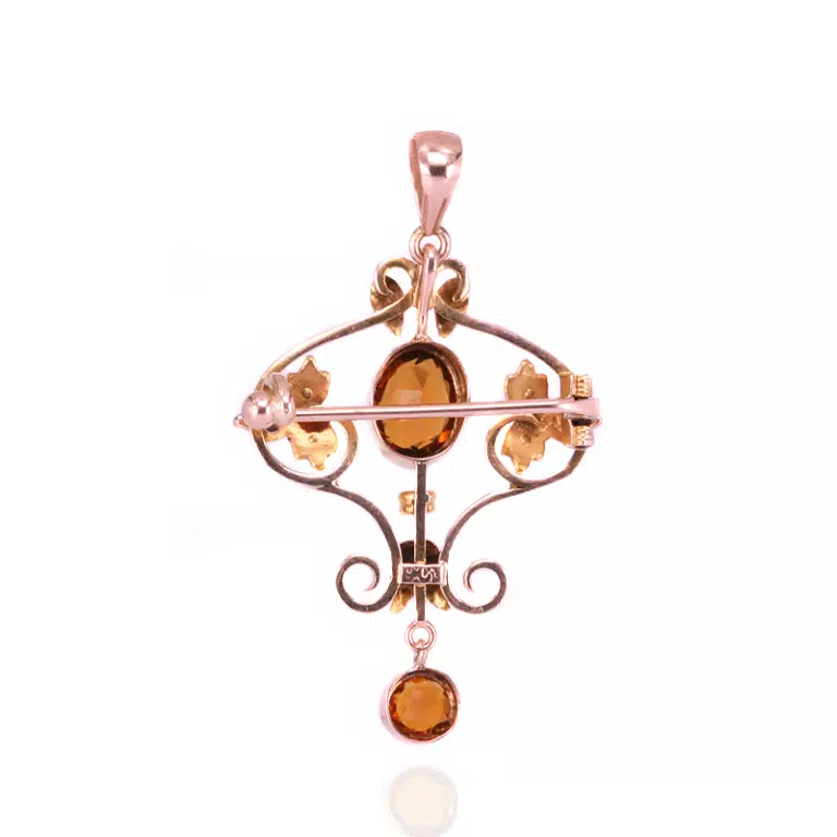 citrine and pearl pendant