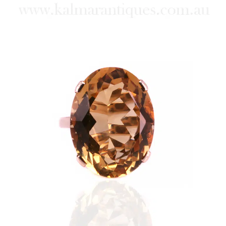 Vintage citrine ring made in 1964