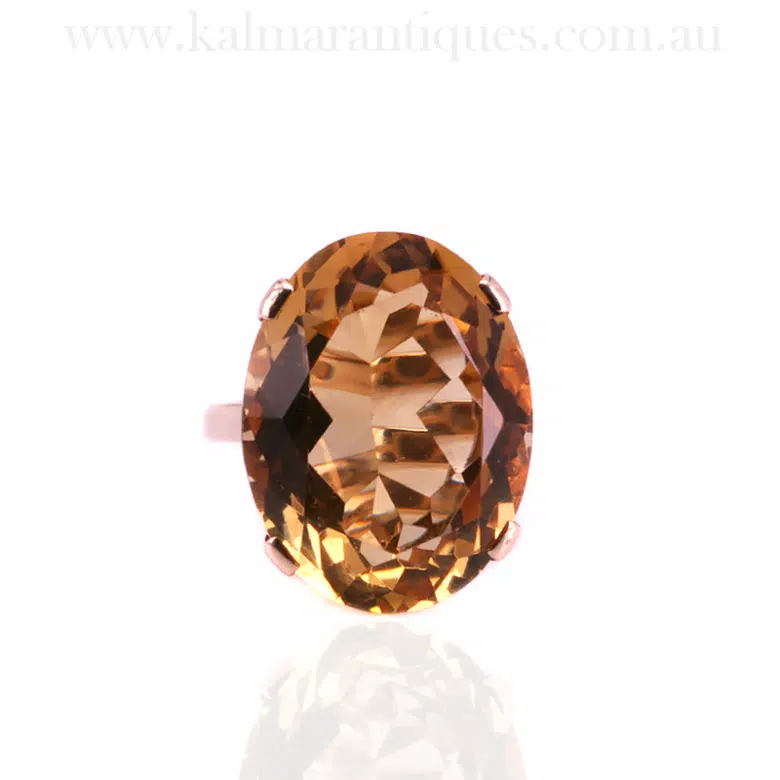 Vintage citrine ring made in 1964