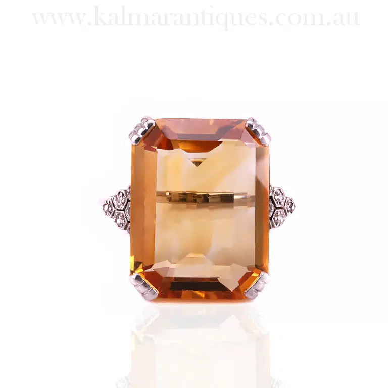 Exquisite Citrine and Diamond Ring