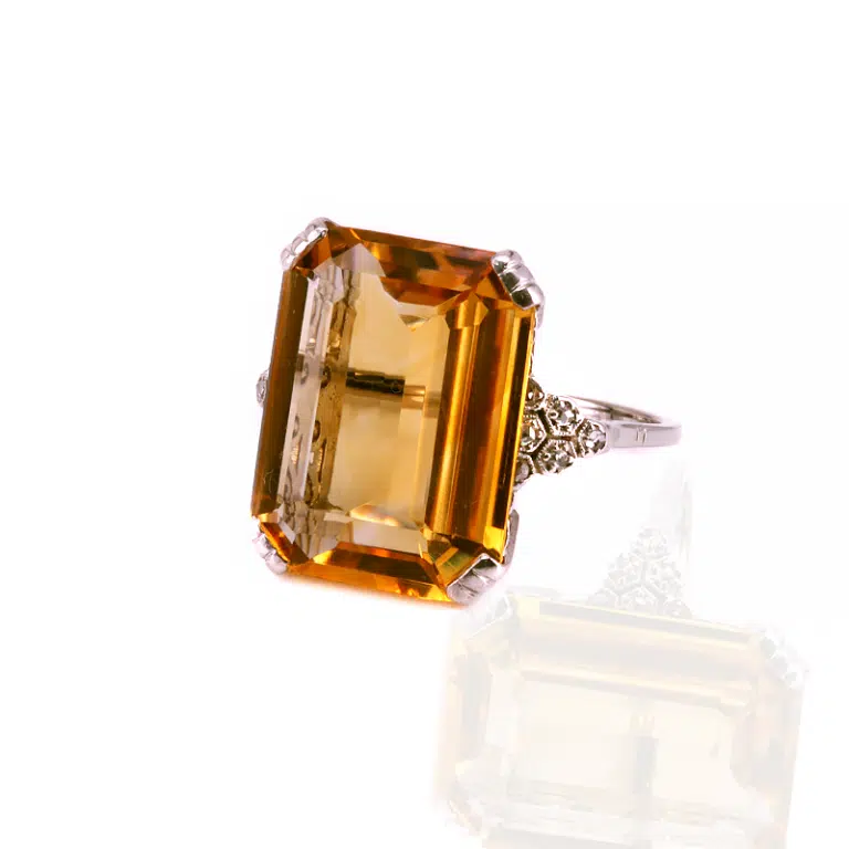 Exquisite Citrine and Diamond Ring
