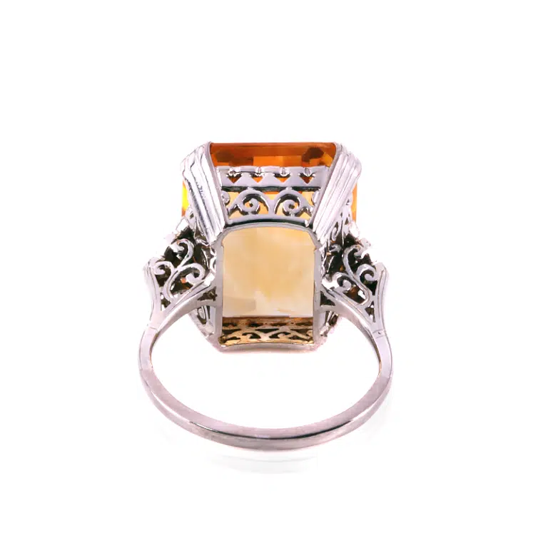 Vintage citrine and diamond ring