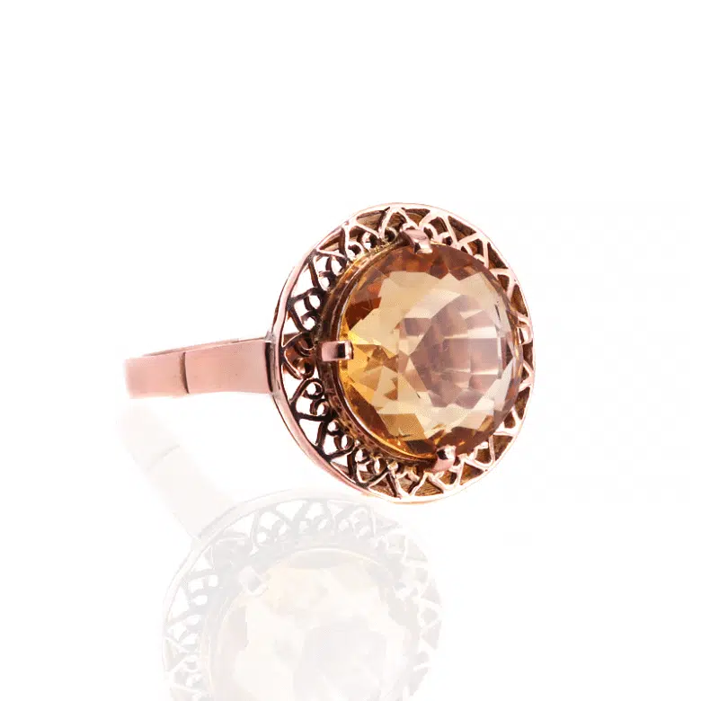 Vintage citrine ring made in the 1970s