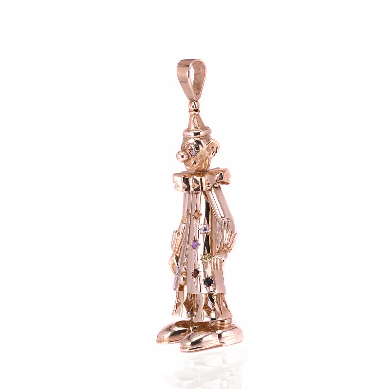 Gem set clown pendant