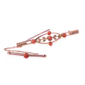 Antique coral and pearl brooch by Harris & Sprunt
