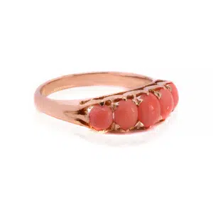 Antique coral ring from the 1890s