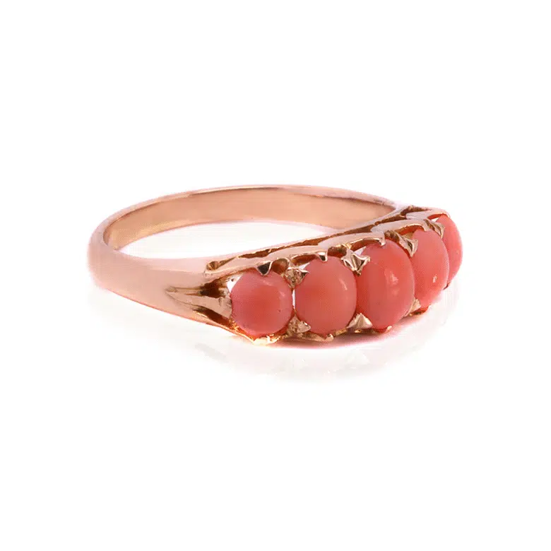 Antique coral ring from the 1890s