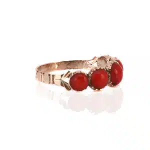 Antique coral ring made in the 1860's