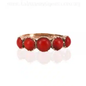 Antique coral ring made in the 1860's
