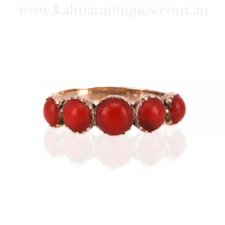 Antique coral ring made in the 1860's