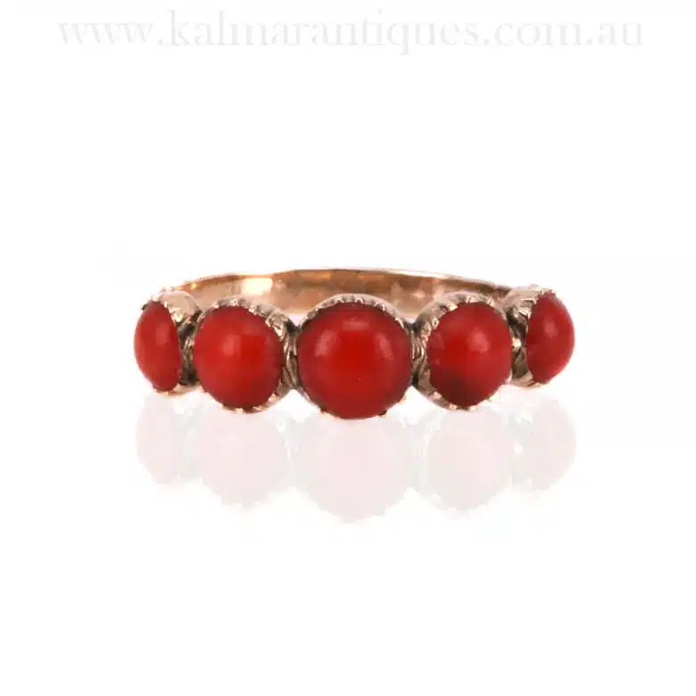 Antique coral ring made in the 1860's