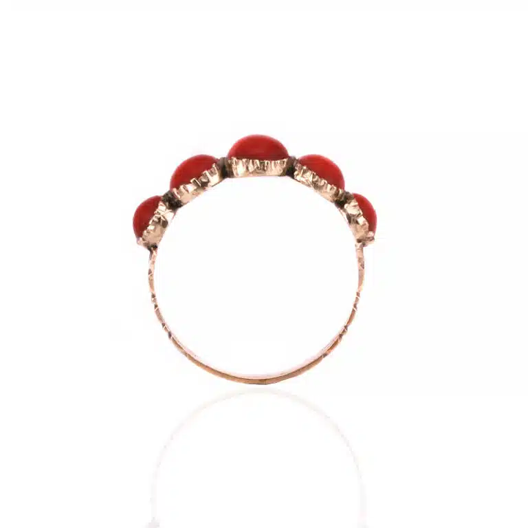 Antique coral ring made in the 1860's