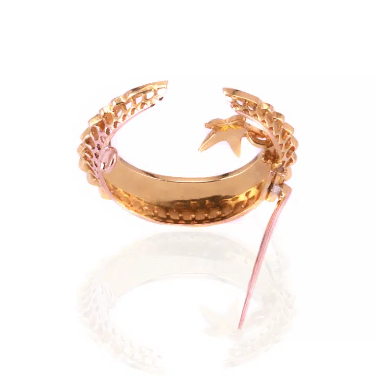 Gorgeous antique crescent and star brooch