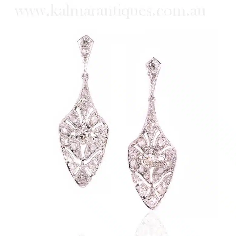 1920's Art Deco diamond earrings