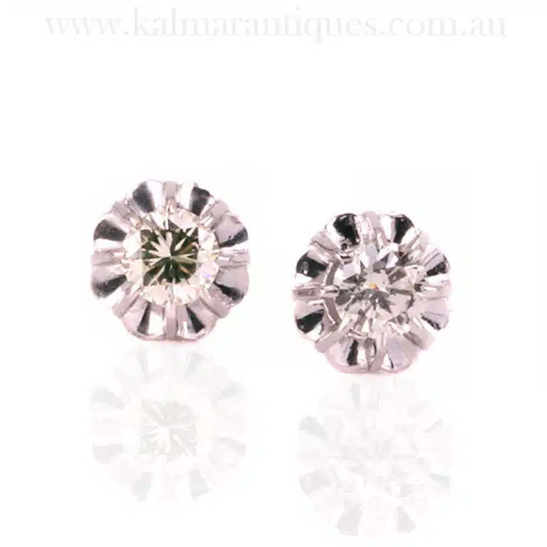 Vintage diamond earrings made in the 1920's