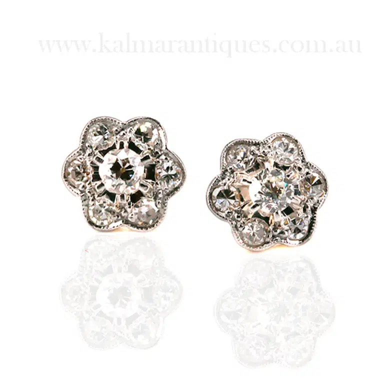 Art Deco diamond daisy earrings